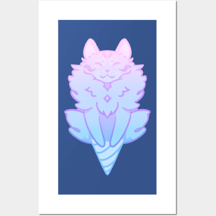 Cosmic Cotton Candy Cat Posters and Art